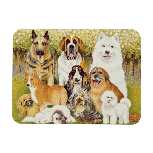 Hunde im Mai Magnet (Horizontal)