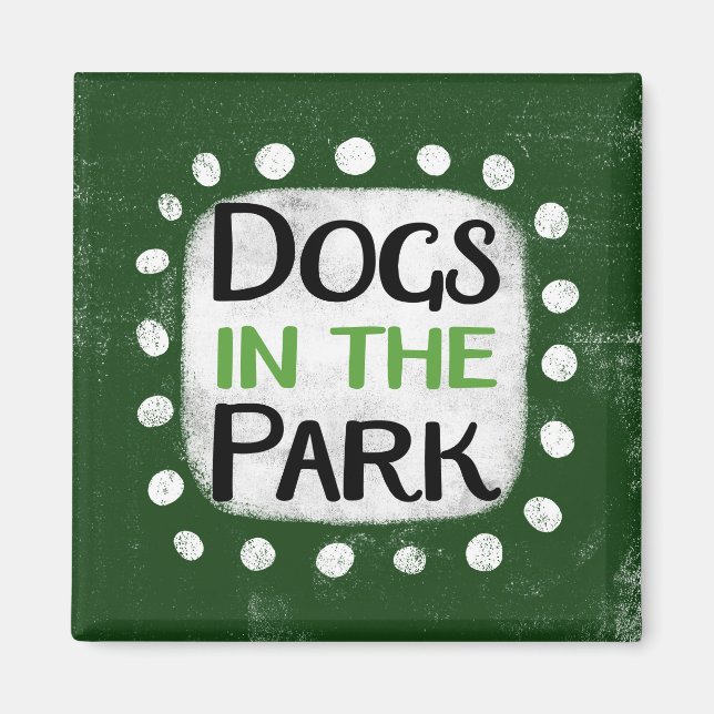 Hunde im Park Kühlschrank Magnet (Vorne)