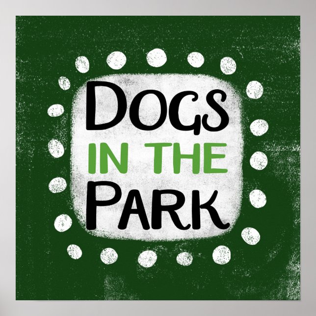 Hunde im Park Poster Wall Art (Vorne)