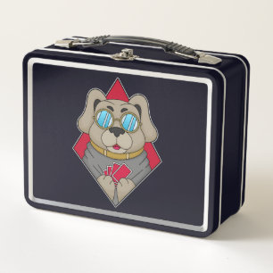 Hunde im Poker mit Poker-Karten Metall Brotdose