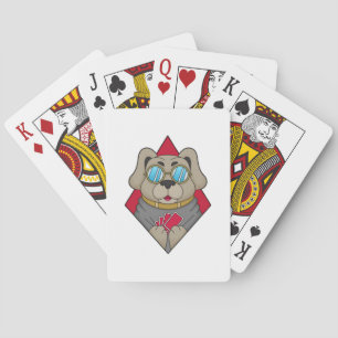 Hunde im Poker mit Poker-Karten Spielkarten