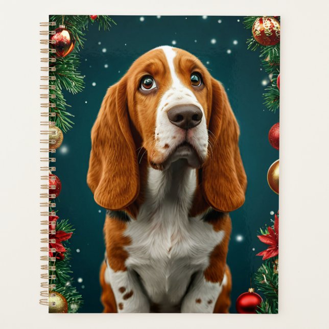 Hunde im Weihnachtsdekor Planer (Vorderseite)