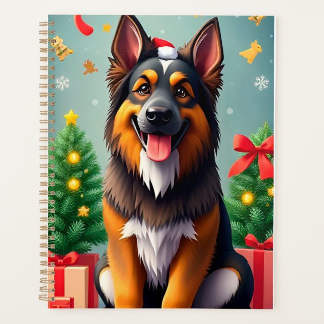 Hunde im Weihnachtsdekor Planer (Vorderseite)