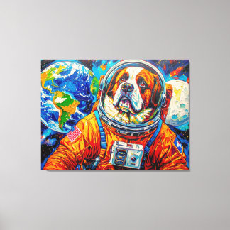 HUNDE IM WELTALL-ST. BERNARD 7 LEINWANDDRUCK