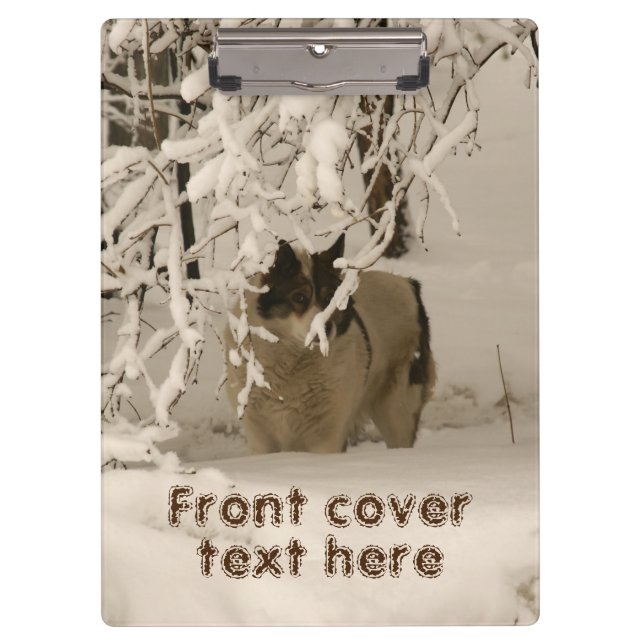 Hunde im Winter Klemmbrett (Vorderseite)