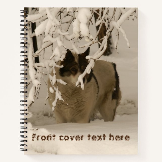 Hunde im Winter Notizbuch (Vorderseite)