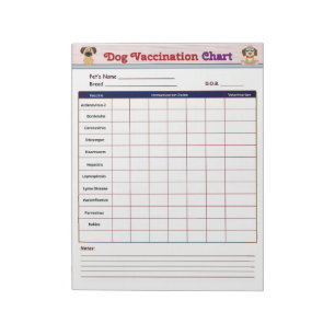 Hunde-Impfplan Notizblock