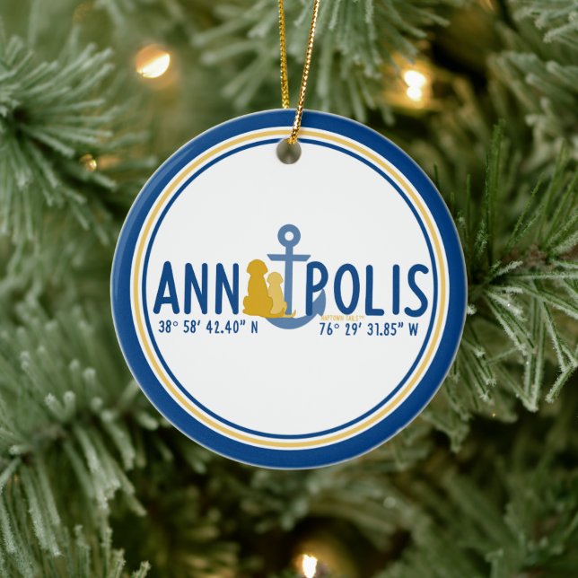 Hunde in Annapolis Weihnachtsschmuck verankert (Baum)