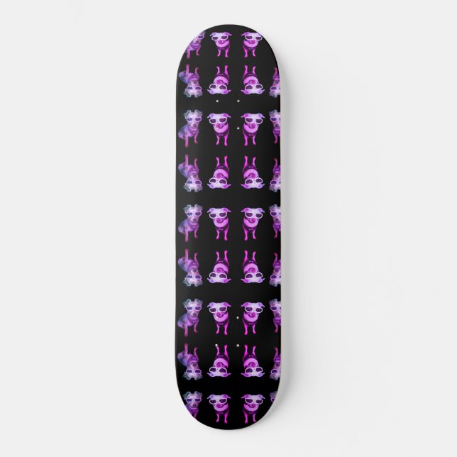 Hunde in Brille Skateboard (Vorderseite)