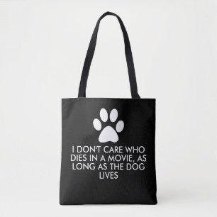 Hunde in den Filmen mit weißem Tatzen-Druck Tasche