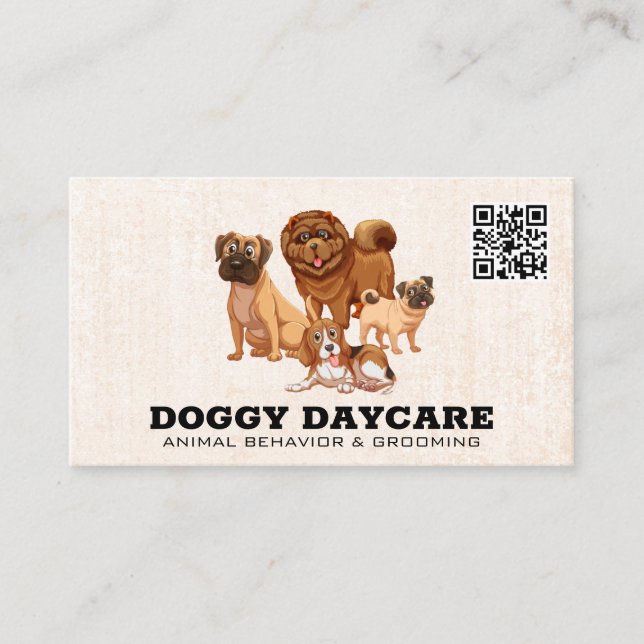 Hunde in der Gruppe | QR-Code Visitenkarte (Vorderseite)