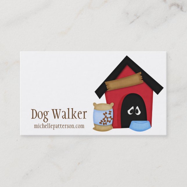 Hunde in Dog House Walker Pet Sitter Visitenkarten Visitenkarte (Vorderseite)