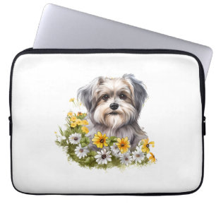 Hunde in einem Blumengarten Laptopschutzhülle