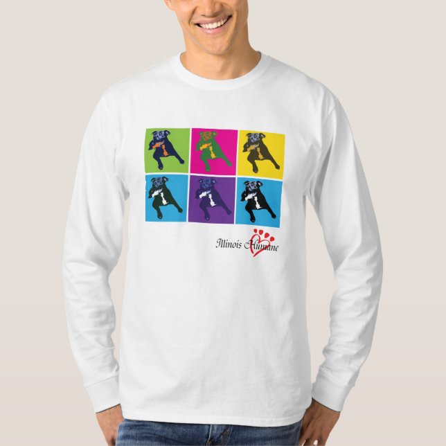 Hunde in Farbblöcken auf einem hellfarbenen T - Sh T-Shirt (Vorderseite)