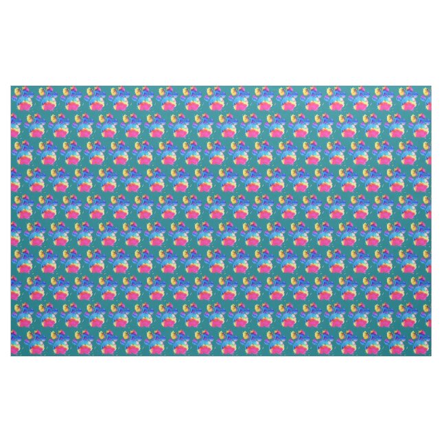 Hunde in farbenfrohen Aquarellfarben Stoff (Yard (91,4 cm))