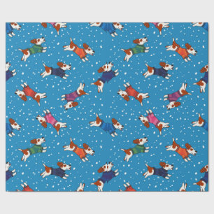 Hunde in farbenfrohen Sweaters Pattern Geschenkpapier