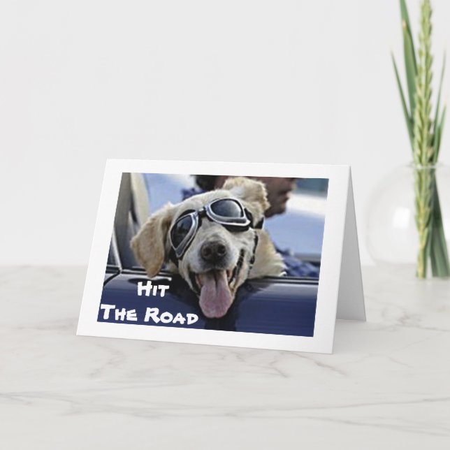HUNDE IN GOGGLES SAGT "GENIESSEN SIE IHRE RETIREME KARTE (Vorderseite)