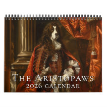 Hunde in historischen Kostümen 2026 Mauerkalender