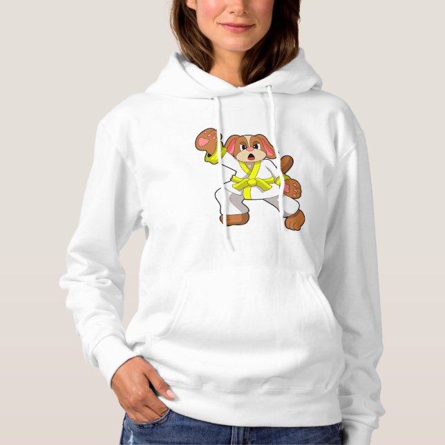 Hunde in Karate Martial Arts Hoodie (Vorderseite)