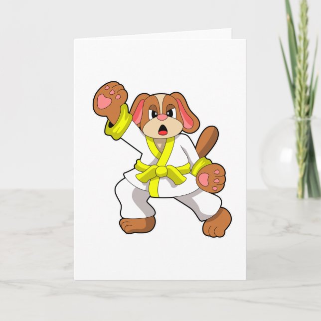 Hunde in Karate Martial Arts Karte (Vorderseite)