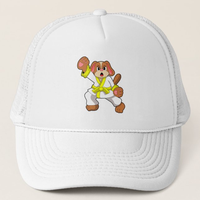 Hunde in Karate Martial Arts Truckerkappe (Vorderseite)