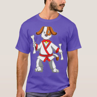 Hunde in Karate mit Knochen T-Shirt