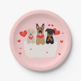 Hunde in Liebe Pappteller