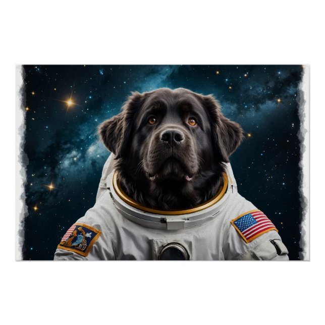 Hunde in Neufundland im Weltraum Poster (Vorderseite)