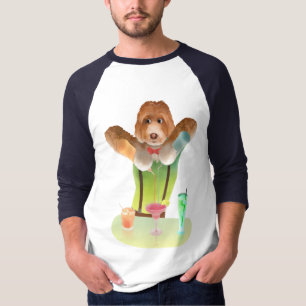 Hunde in Retro-Bar T-Shirt