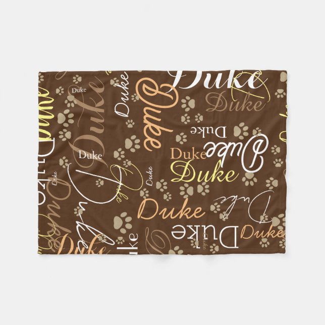 Hunde in "Style braune Pfoten" Fleecedecke (Vorderseite (Horizontal))