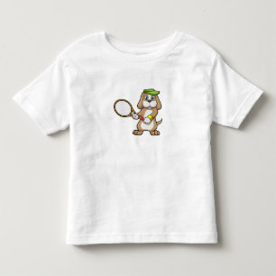 Hunde in Tennis mit Tennisschläger & Cap Kleinkind T-shirt