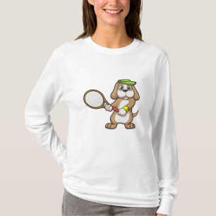 Hunde in Tennis mit Tennisschläger & Cap T-Shirt
