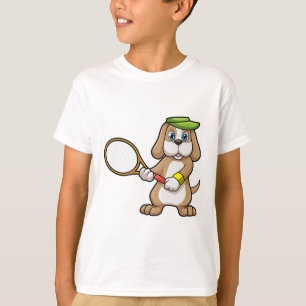 Hunde in Tennis mit Tennisschläger & Cap T-Shirt