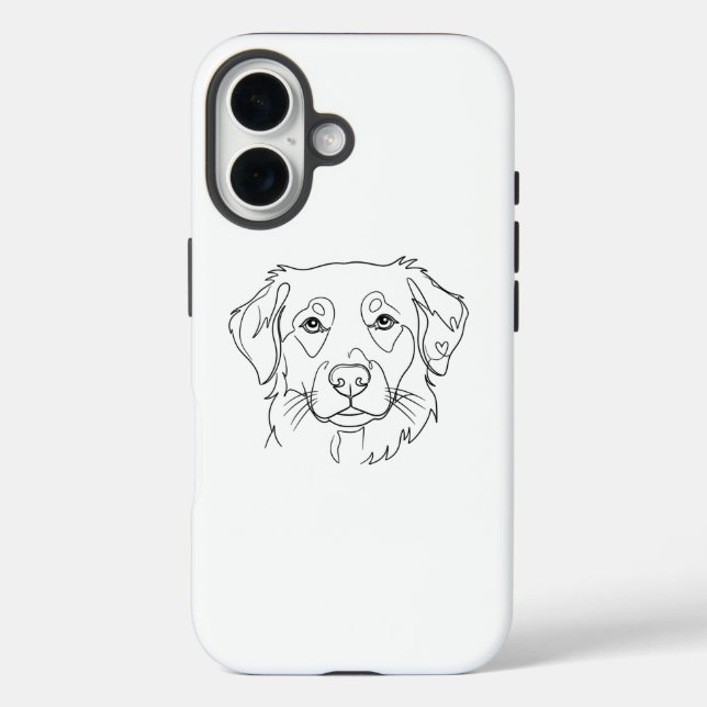 Hunde iPhone 16 Hülle - modernes minimalistisches  (Rückseite)