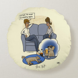 Hunde jagen Dream Round Throw Kissen