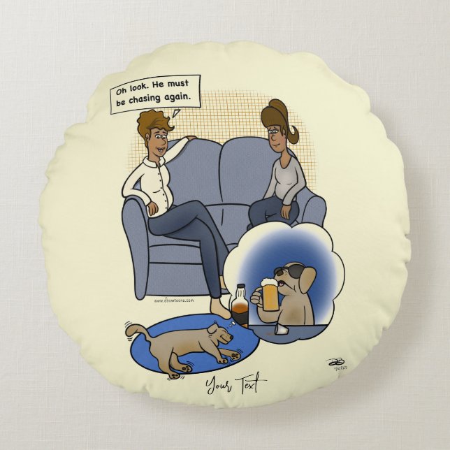 Hunde jagen Dream Round Throw Kissen (Vorderseite)