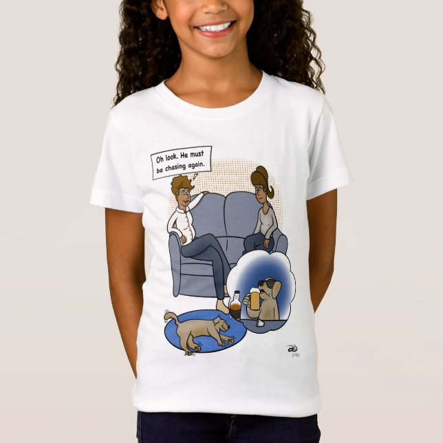 Hunde jagen Dream White Girl's T - Shirt (Vorderseite)
