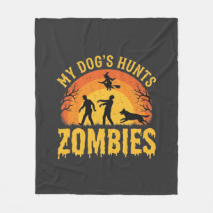 Hunde jagt Zombies Halloween-Design Fleecedecke