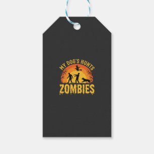 Hunde jagt Zombies Halloween-Design Geschenkanhänger