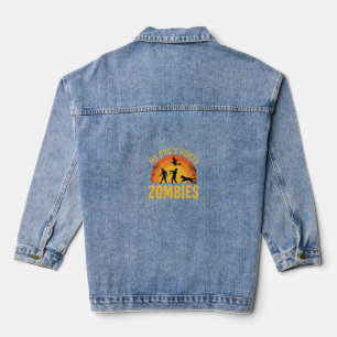 Hunde jagt Zombies Halloween-Design Jeansjacke