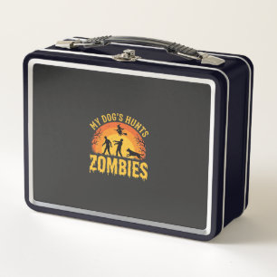 Hunde jagt Zombies Halloween-Design Metall Brotdose