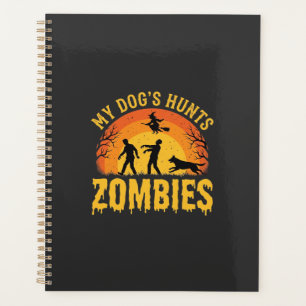 Hunde jagt Zombies Halloween-Design Planer