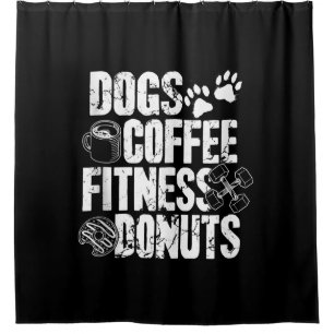Hunde Kaffee Ness Donuts Gym Feinschmecker Workout Duschvorhang