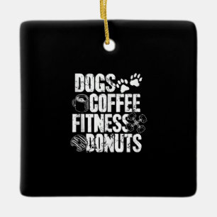 Hunde Kaffee Ness Donuts Gym Feinschmecker Workout Keramikornament