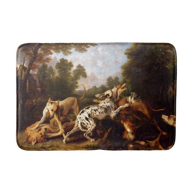 Hunde kämpfen (von Frans Snyders) Badematte (Vorderseite)