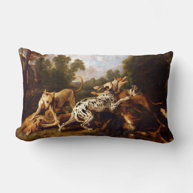 Hunde kämpfen (von Frans Snyders) Lendenkissen (Vorderseite)