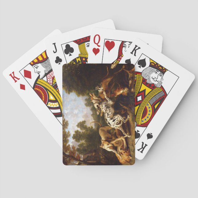 Hunde kämpfen (von Frans Snyders) Spielkarten (Rückseite)