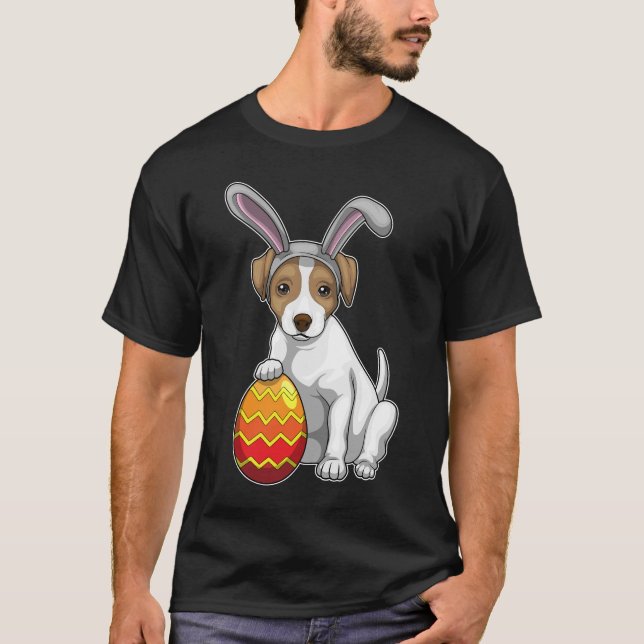 Hunde-Kaninchen Osterei T-Shirt (Vorderseite)