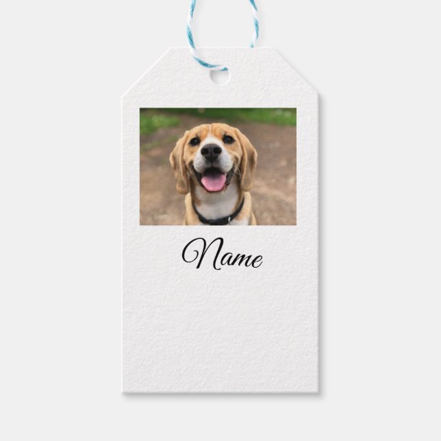Hunde Katze Foto hinzufügen Haustiername cu benutz Geschenkanhänger (Vorderseite)