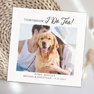Hunde Katze Foto Modernes Hochzeitsessen Probe Serviette